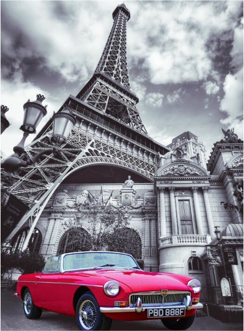 Eiffel Tower and Red Car