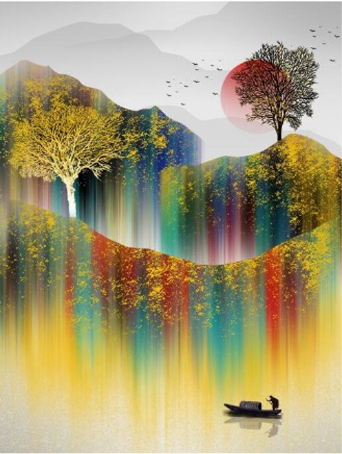 Colourful Abstract River Art Colourful Abstract River Art