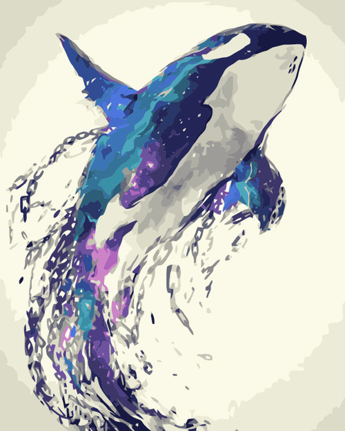 Powerful Whale Paint by Numbers