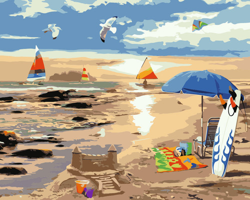 Beach and Sand Castle Beach and Sand Castle