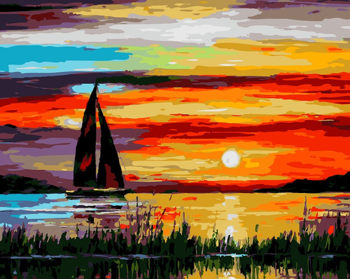 Sail under sunset
