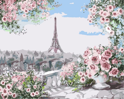 Roses in Paris Paint by Numbers Kit - 40x50cm