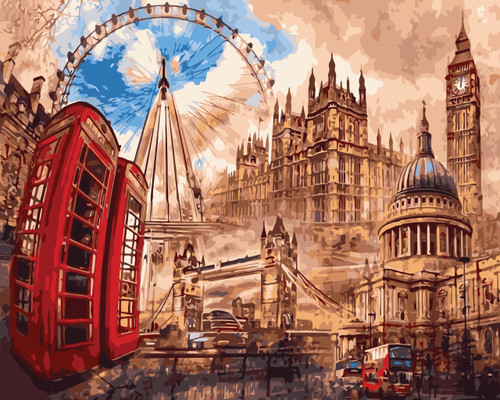 London Collage Paint by Numbers Kit