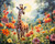 Giraffe in Flowers Jungle Giraffe in Flowers Jungle