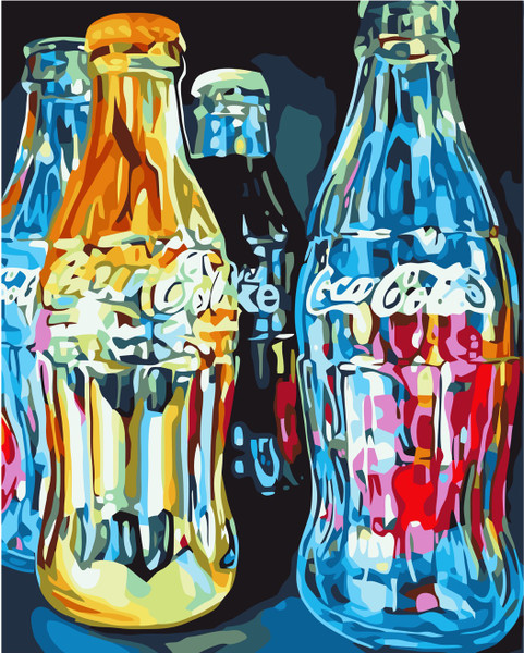 Colourful Cola Bottles Paint by Numbers Colourful Cola Bottles Paint by Numbers