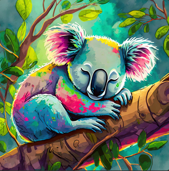 Sleepy Koala 2 - Made to Order Paint by Numbers Sleepy Koala 2 - Made to Order Paint by Numbers
