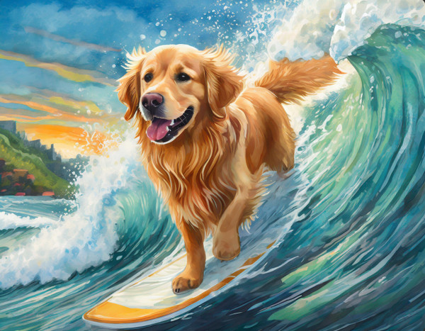 Surfing Retriever - Made to Order Paint by Numbers Surfing Retriever - Made to Order Paint by Numbers