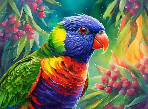 Rainbow Lorikeet - Made to Order Paint by Numbers Rainbow Lorikeet - Made to Order Paint by Numbers