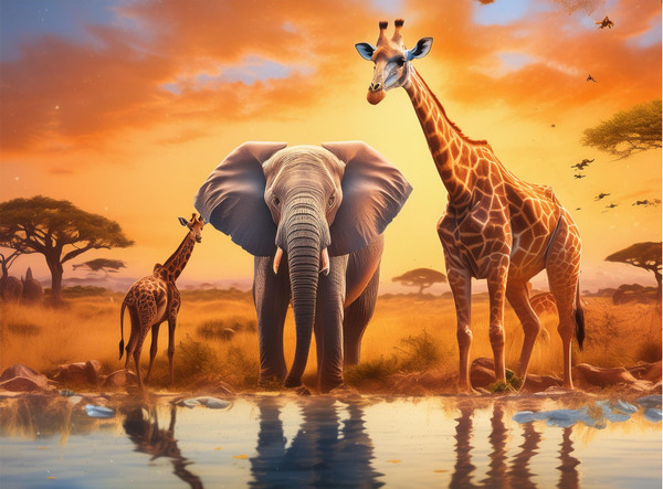 Elephant and Giraffe Safari