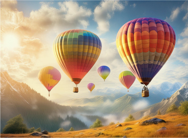 Hot Air Balloons and Beautiful Nature Hot Air Balloons and Beautiful Nature