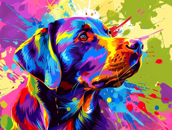 Colourful Dog Splash Art Colourful Dog Splash Art