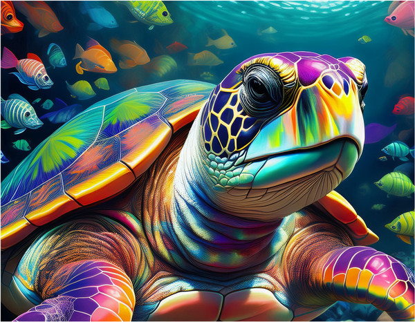 Colourful Turtle Close-Up Colourful Turtle Close-Up