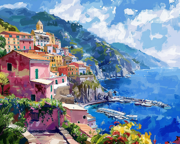 Colourful Houses by the River Bay