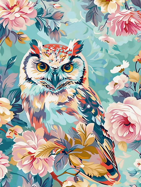 Camouflage Owl in Flower