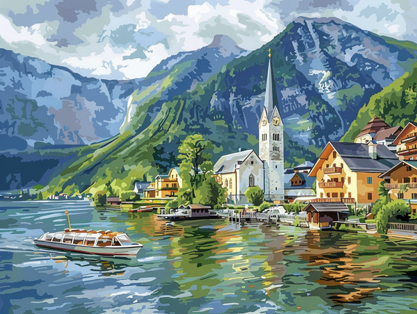 Snowy Mountain and River Snowy Mountain and River