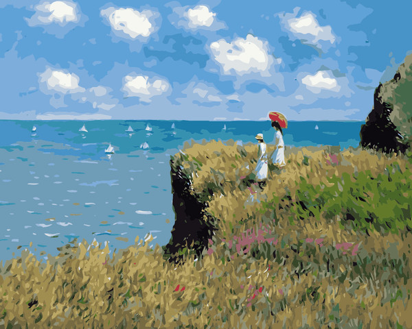 Cliff Walk at Pourville by Monet Cliff Walk at Pourville by Monet