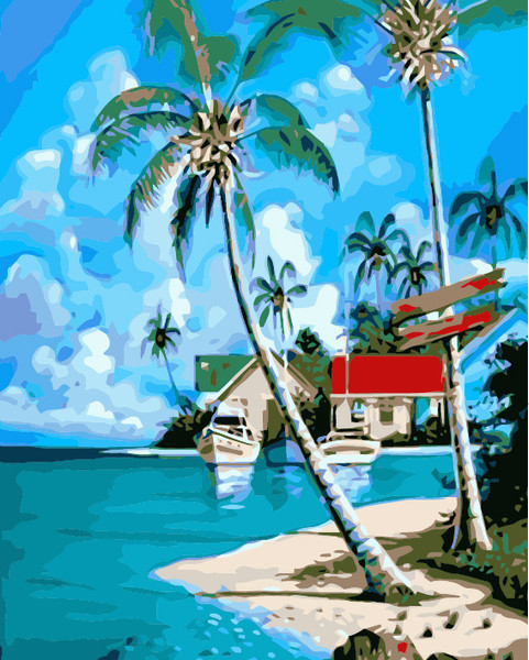 Beach and Coconut Paint by Numbers Beach and Coconut Paint by Numbers