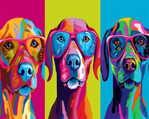 Pop Art  Dogs with Glasses Pop Art  Dogs with Glasses