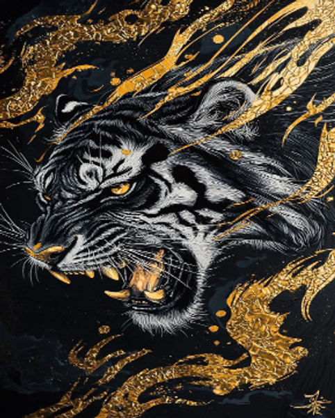 Tiger in Black and Gold Tiger in Black and Gold