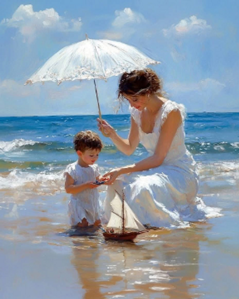 Mother and Daughter at Beach Mother and Daughter at Beach