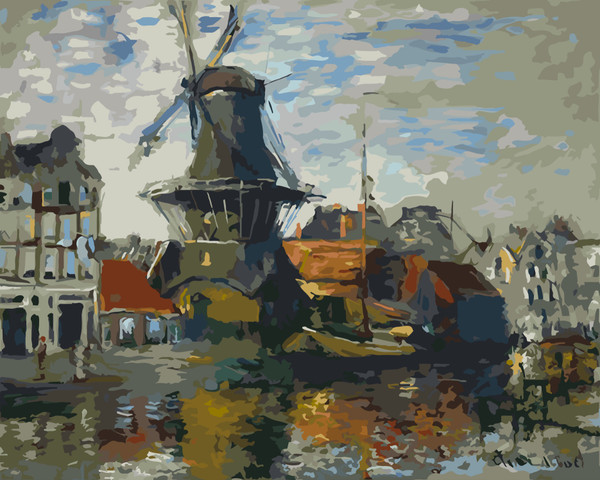 The Windmill at Amsterdam by Monet The Windmill at Amsterdam by Monet