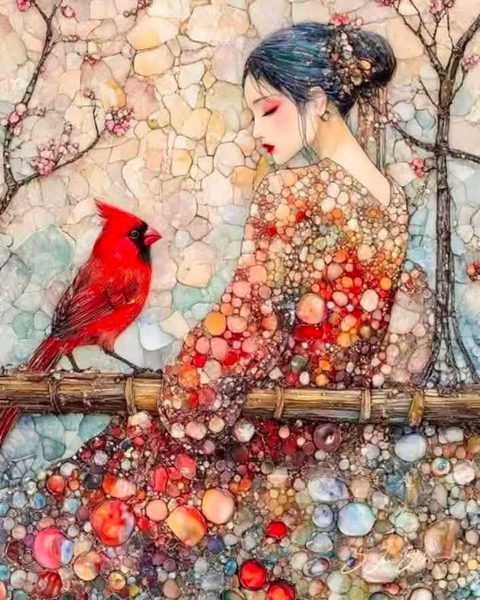 Cardinal and Beauty Cardinal and Beauty