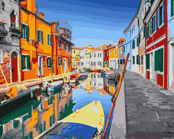 Venice River and Boat Venice River and Boat