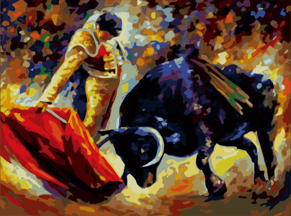 Spanish Bull Paint by Numbers
