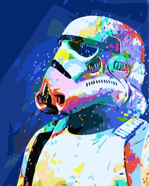 Colourful Storm Trooper Paint by Numbers Kit - 40x50cm Colourful Storm Trooper Paint by Numbers Kit - 40x50cm