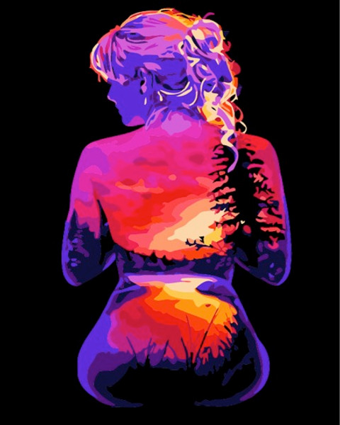 Sunset and Beautiful Abstract Paint by Numbers Kit - 40x50cm Sunset and Beautiful Abstract Paint by Numbers Kit - 40x50cm