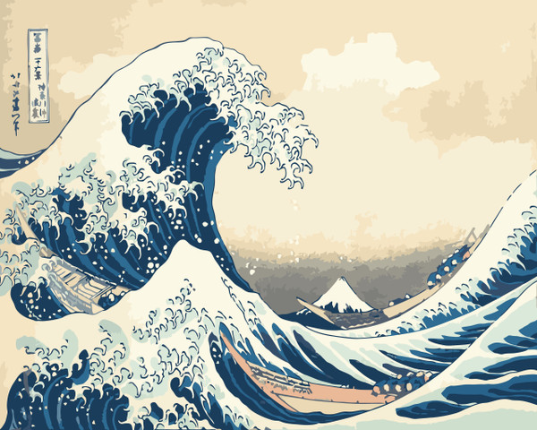 The Great Wave Off Kanagawa by Hokusai Paint by Numbers Kit The Great Wave Off Kanagawa by Hokusai Paint by Numbers Kit