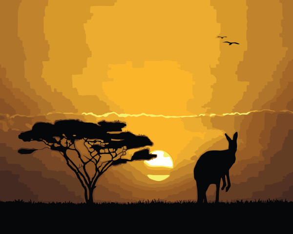 Outback Sunset Paint by Numbers Kit Outback Sunset Paint by Numbers Kit