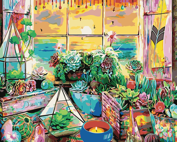 Plant Paradise Paint by Numbers Kit Plant Paradise Paint by Numbers Kit