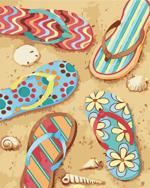 Beach Flops Paint by Numbers Kit Beach Flops Paint by Numbers Kit