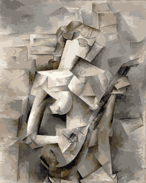 Girl with Mandolin by Picasso Paint by Numbers Kit Girl with Mandolin by Picasso Paint by Numbers Kit