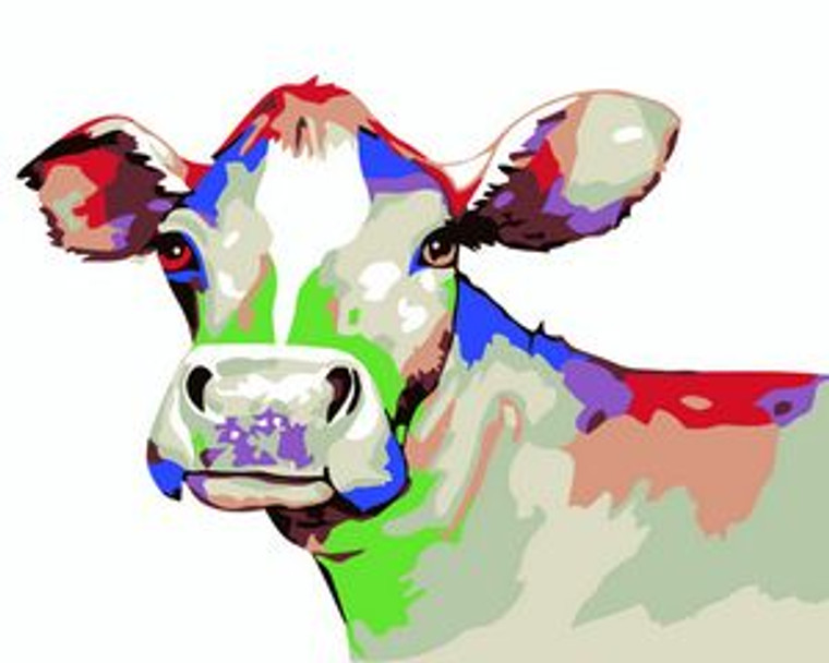 Colour Cow Paint by Numbers 20x30cm Kit