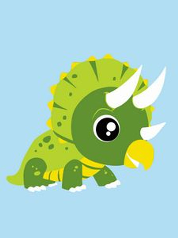 Baby Triceratops Paint by Numbers 20x30cm Kit