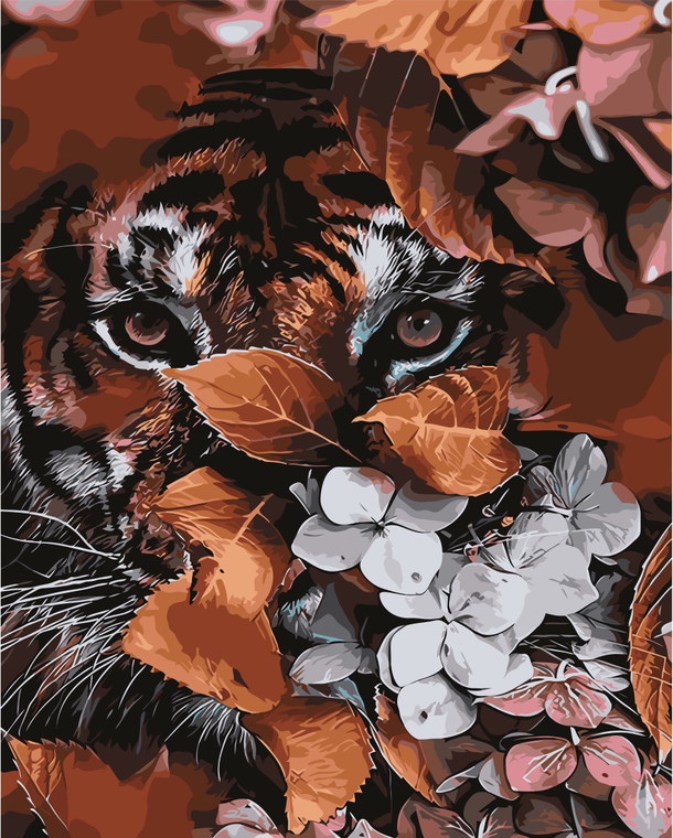 Camouflage Tiger Paint by Numbers