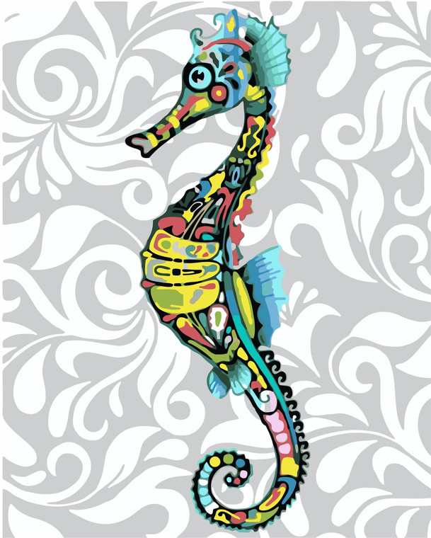 Artistic Sea Horse Paint by Numbers