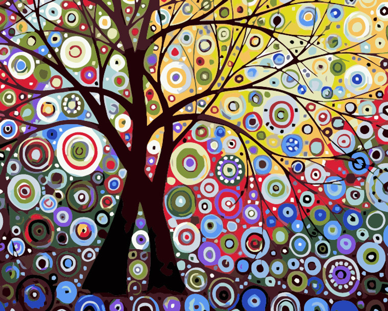 Abstract Tree paint by numbers