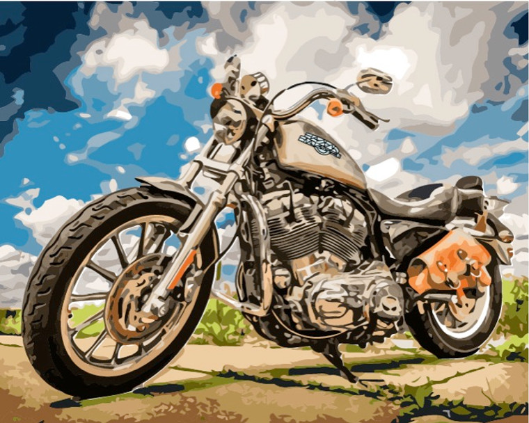 Motor Bike Paint by Numbers Kit - 40x50cm