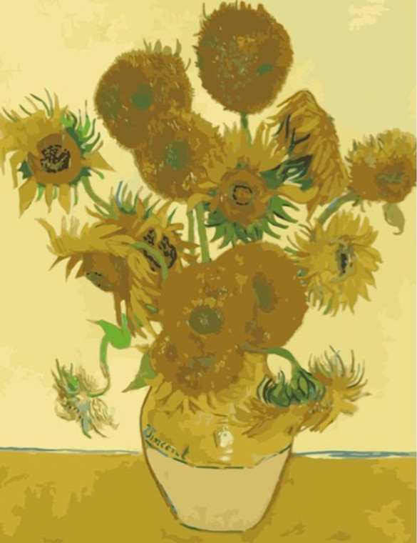 Original Sunflowers by Van Gogh Paint by Numbers 50x65cm Kit