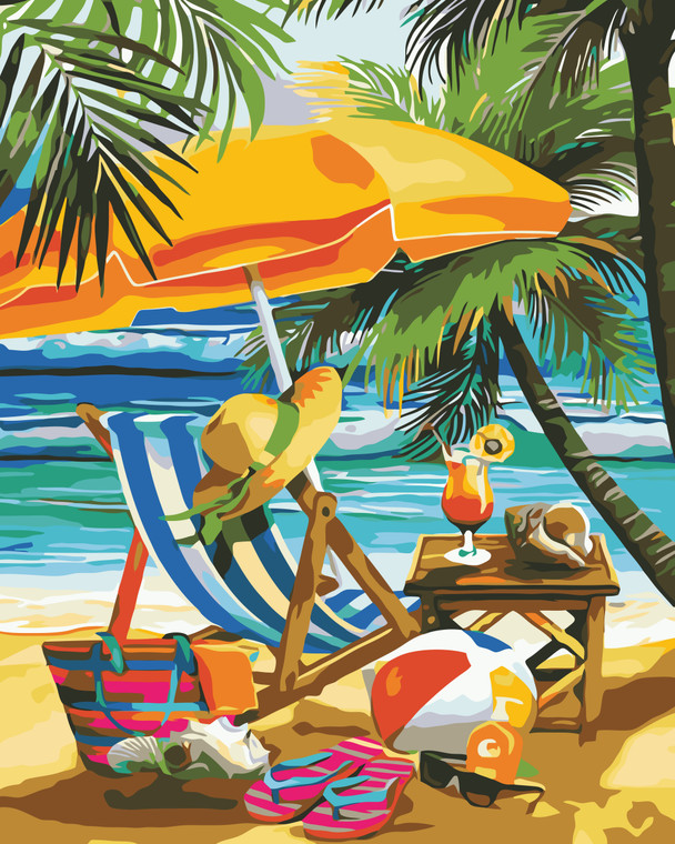 Tropical Beach Holiday Paint by Numbers Kit