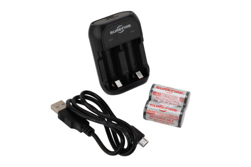 SureFire Battery Charger with Two LFP 123A Batteries
