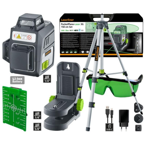 Nivel Laser 360º Pocketplane 3G Set 150cm Verde Laserliner