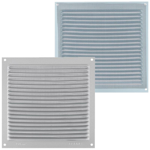 Rejilla Aluminio Plata Con Mosquitera 0.8mm Cuadrada