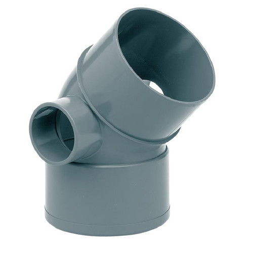 Codo PVC Doble Toma 45º