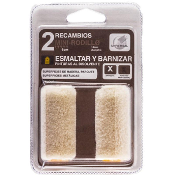 Recambios Mini Rodillo Velour Esmaltar y Barnizar