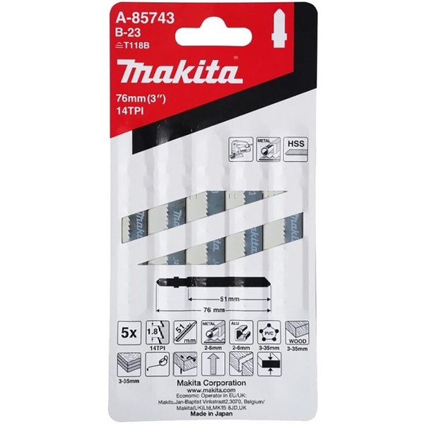 Pack Hoja Sierra Calar B23 Metal Makita