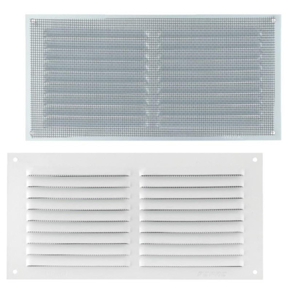Rejilla Aluminio Blanco Con Mosquitera 0.8mm Rectangular